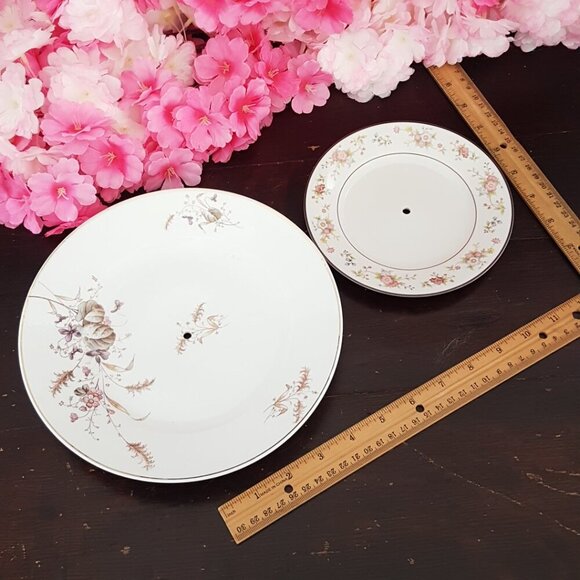 Handmade 2 Tier Stand Ceramic Jewelry Trinket Tray Tea Party  Christmas Gift - Picture 4 of 7